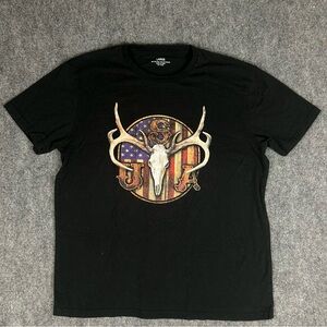 Unbranded Country Americana Black USA flag skull t-shirt Women’s Size L